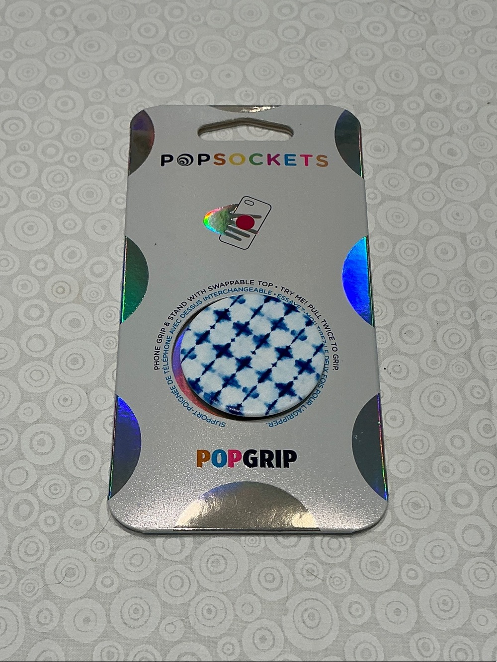 PopSocket PopGrip Phone Grip in Blueberry Checker